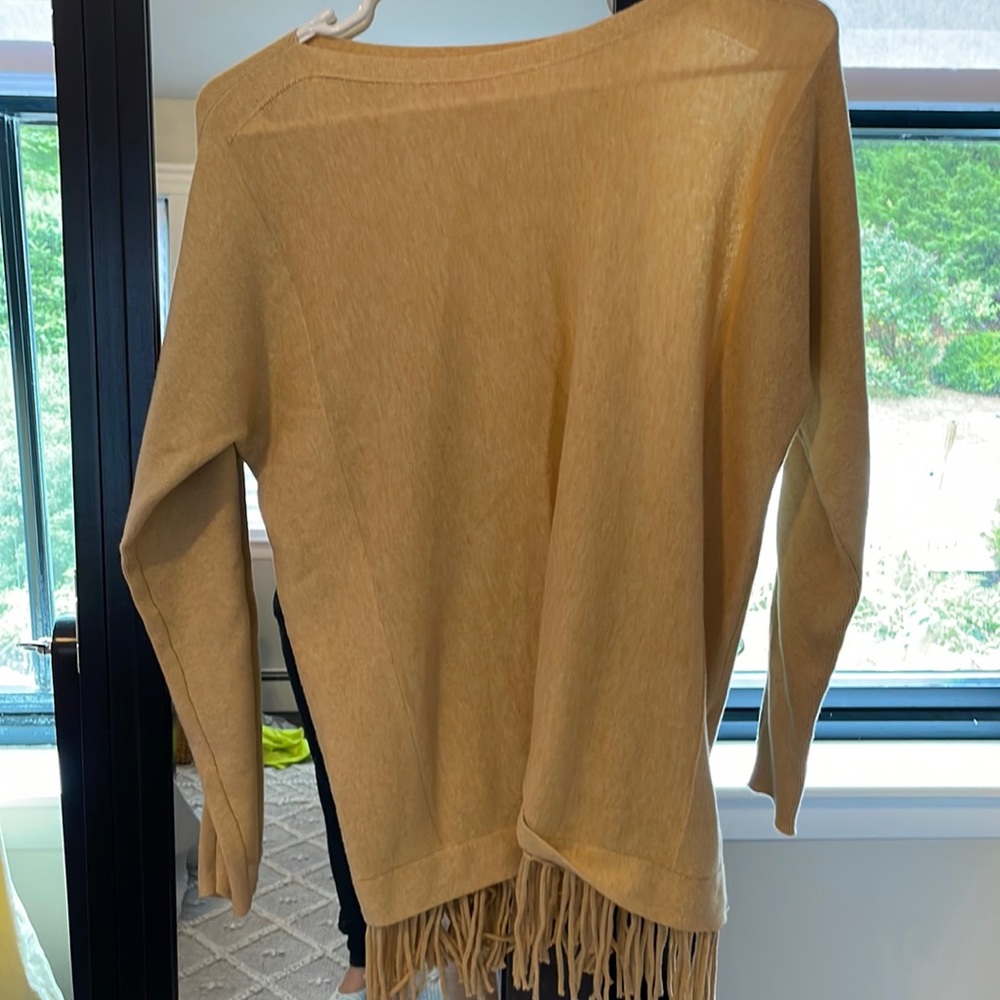 Gold Lilly Pulitzer fringe sweater